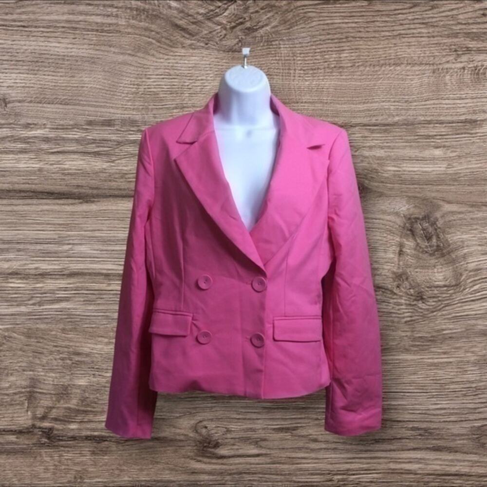 NWT Lulu’s pink Blazer. Stretch cotton. Large Barbiecore.